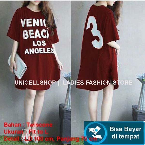 Baju Wanita Shop Dress Wanita Lengan Pendek Vanie / Dress Kaos Wanita / Dress T-shirt Wanita / Gaun Kaos Wanita / Dress Santai Wanita / Gaun Remaja/ Gaun Kasual / Dress Casual Wanita / Dress Murah / Dress Gaul Modern / Gaun Murah NR (CEVENI) Merah