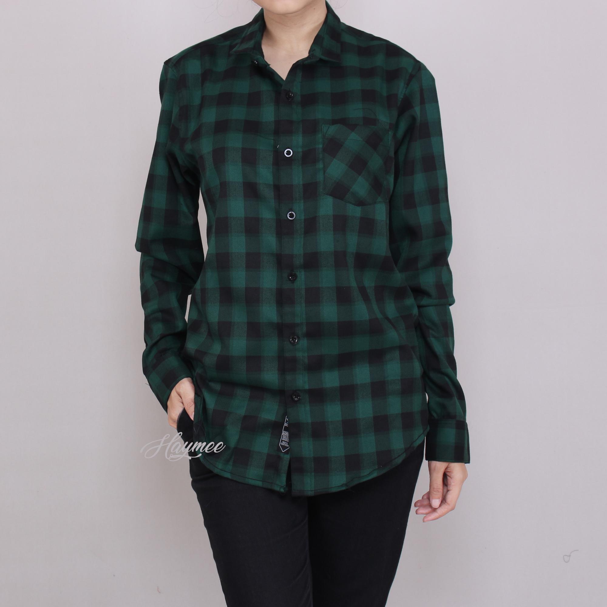 Haymeestore Kemeja Flanel Wanita Lengan Panjang Exclusive Baju Kemeja Flannel Cowok Kerja Kantoran Formal Kemeja Distro