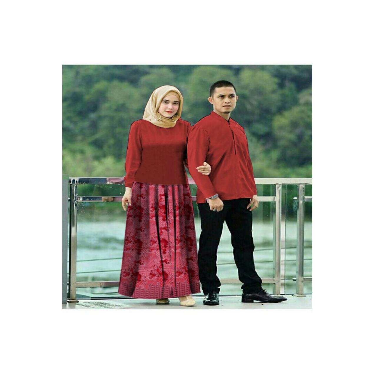 couple gamis deviana fashion+baju koko lengan panjang
