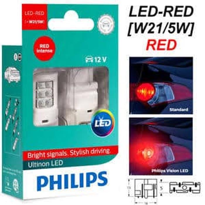 Lampu Rem Mobil Philips Led T20 Xpander Brio Mobilio Dll 2 Pcs