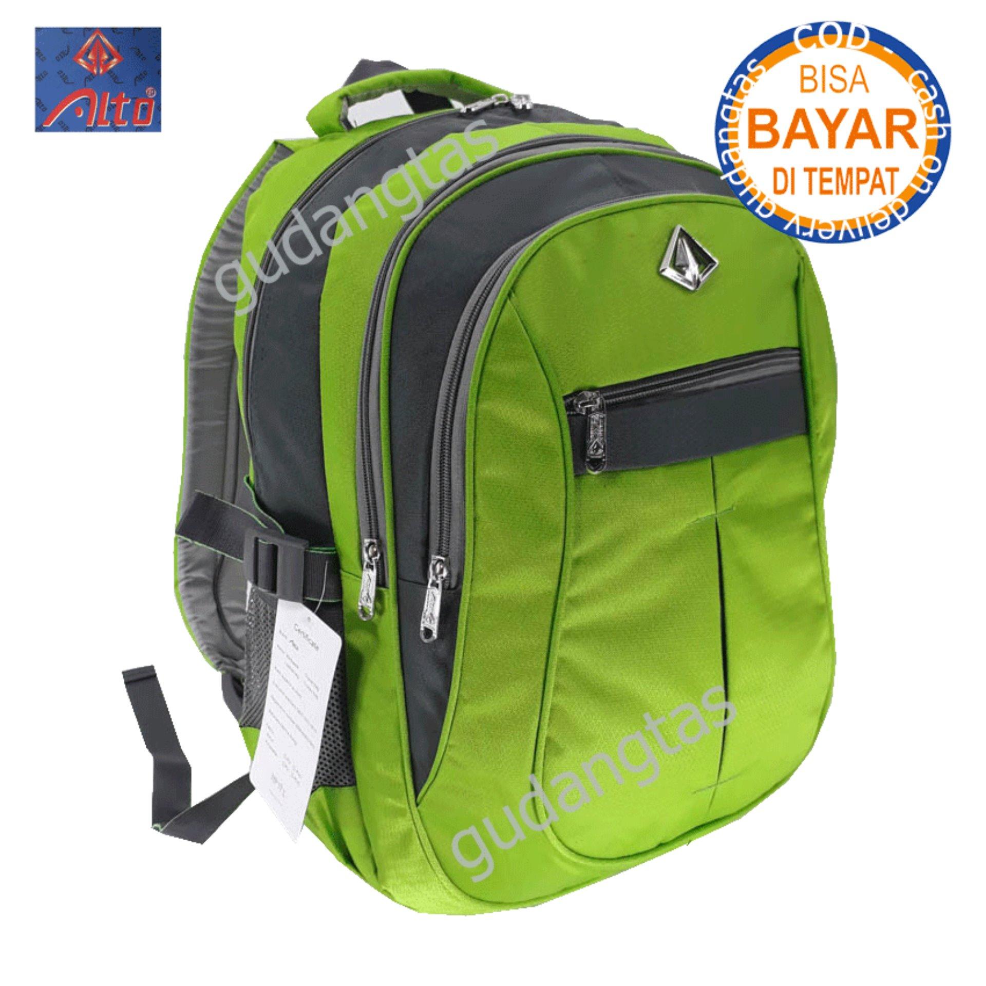 Alto Super Tas Sekolah Tas Kuliah Tas Travelling 78957 Ransel Laptop HIJAU TERANG + Raincover