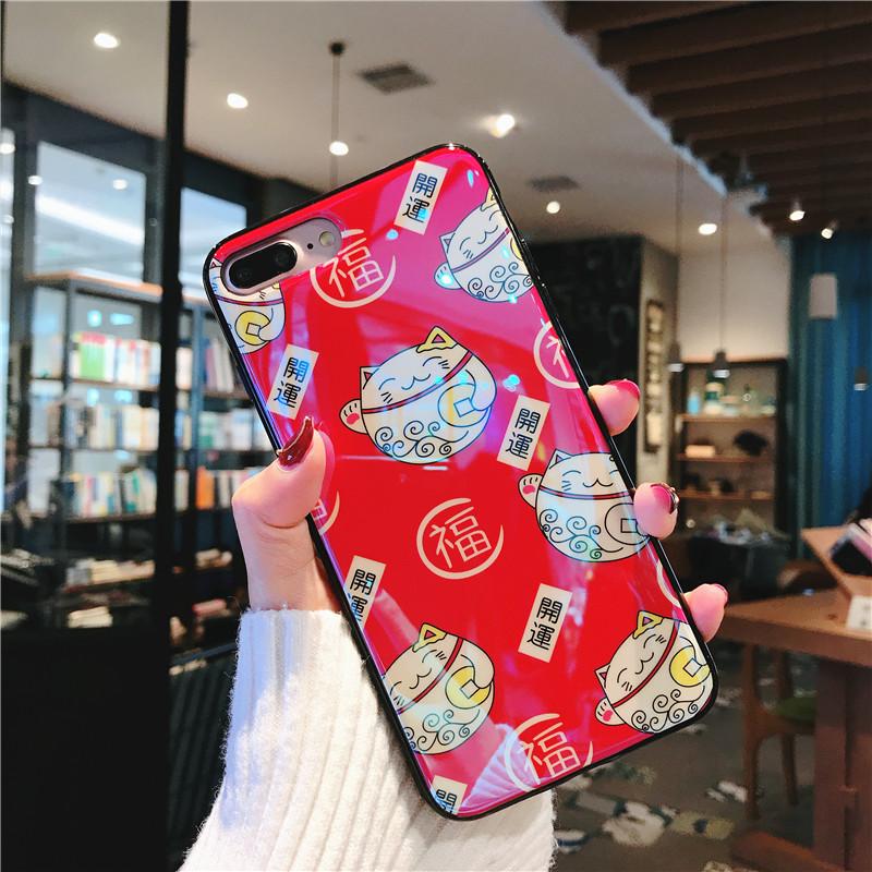 Shell Iphone8/7 Plus/8plus Laser Baru Lucky Cat Jepang dan Korea Selatan Merek Populer