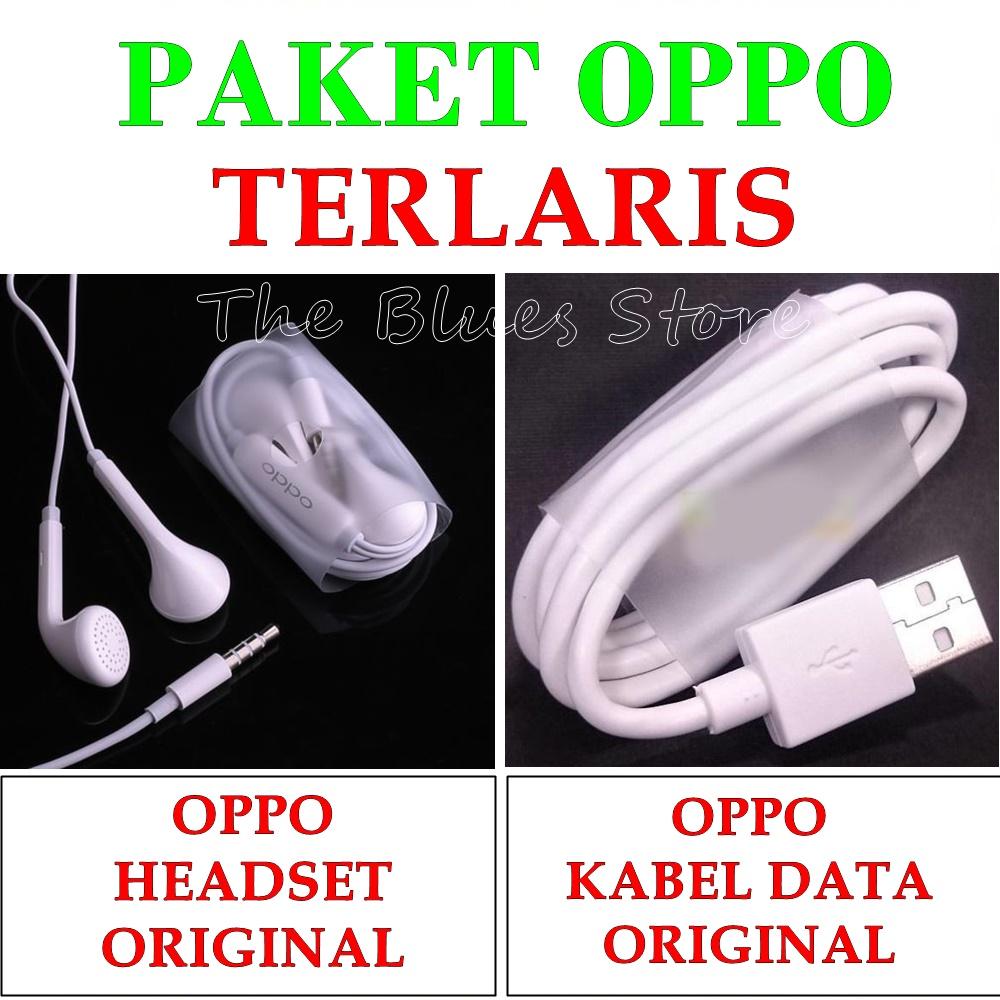 Paket Terlaris Oppo Headset / Handsfree MH133 Kompatible Untuk Semua HP + Oppo Kabel Data 2 Ampere Support Fast Charging  - Original