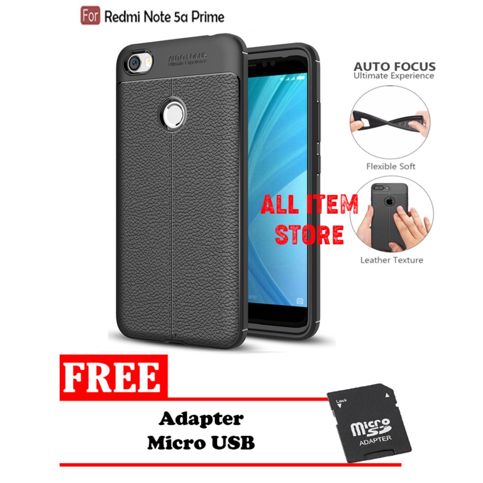 Case Auto Focus Xiaomi Redmi Note 5A Prime Leather Autofocus Ultimate - Black + Free Adapter Micro SD