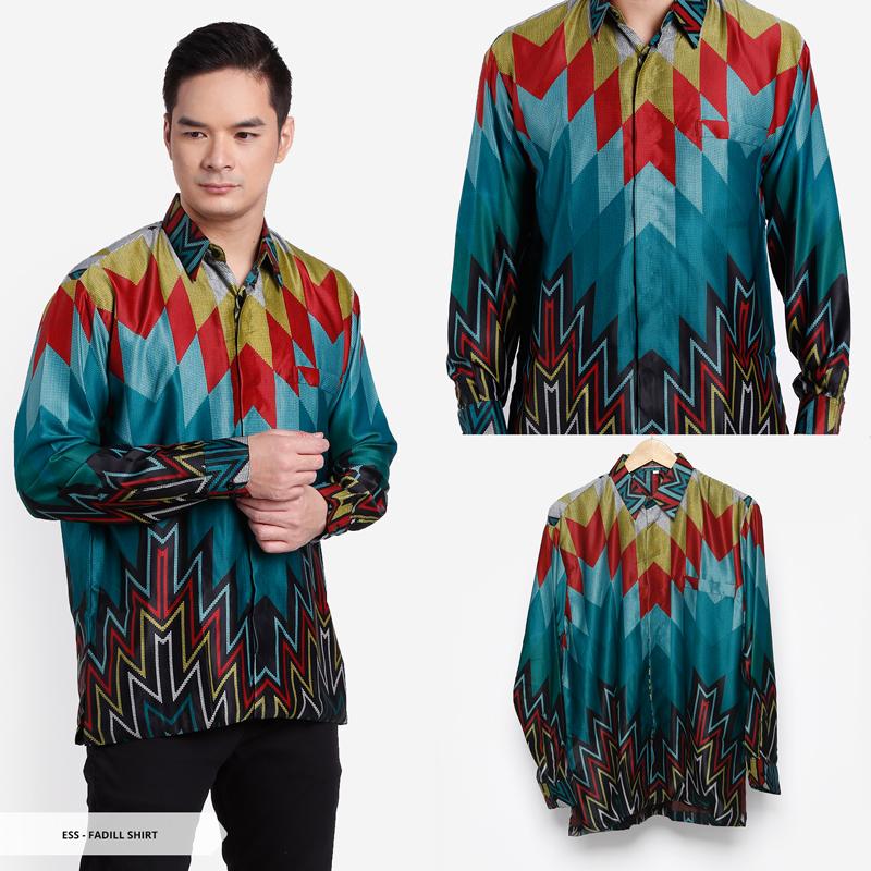 Fadill Batik Rang Rang Longsleeve Men Shirt-Teal