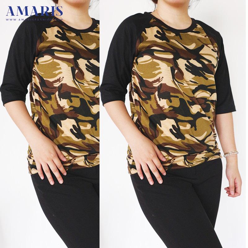 Amaris Pashion - Raglan Army New Motif 3/4 - Kaos Army Dewasa - Kaos Raglan Tshirt Murah