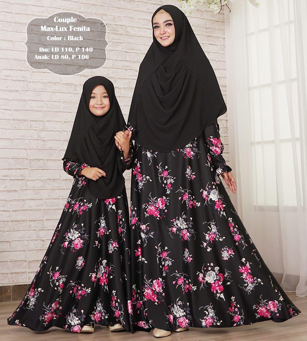 Gamis muslim syar'i maxmara lux fenita ibu dan anak couple