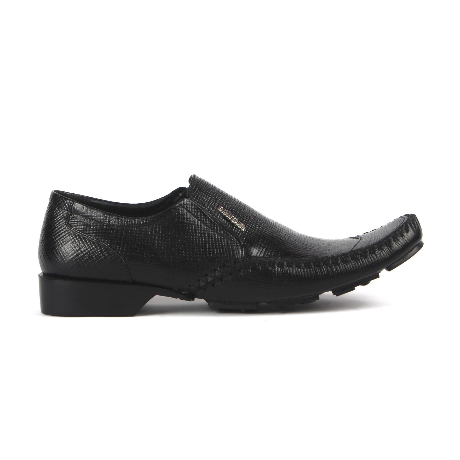 Sepatu Kantor Pria Kulit Asli 100% Bukan Sintetis Pantofel Size Ukuran Lengkap Dari Kecil Sampai Besar - Hitam - LAANOFA 1157 Di Jakarta