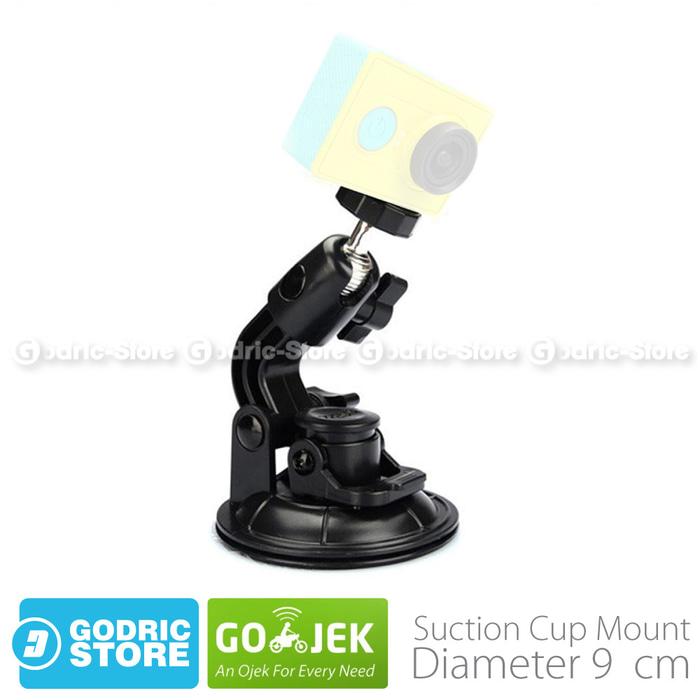 GoPro Suction Cup 9 CM with Tripod Mount & Knob Screw for GOPRO, BRICA B-PRO & Xiaomi Yi Camera - Hitam