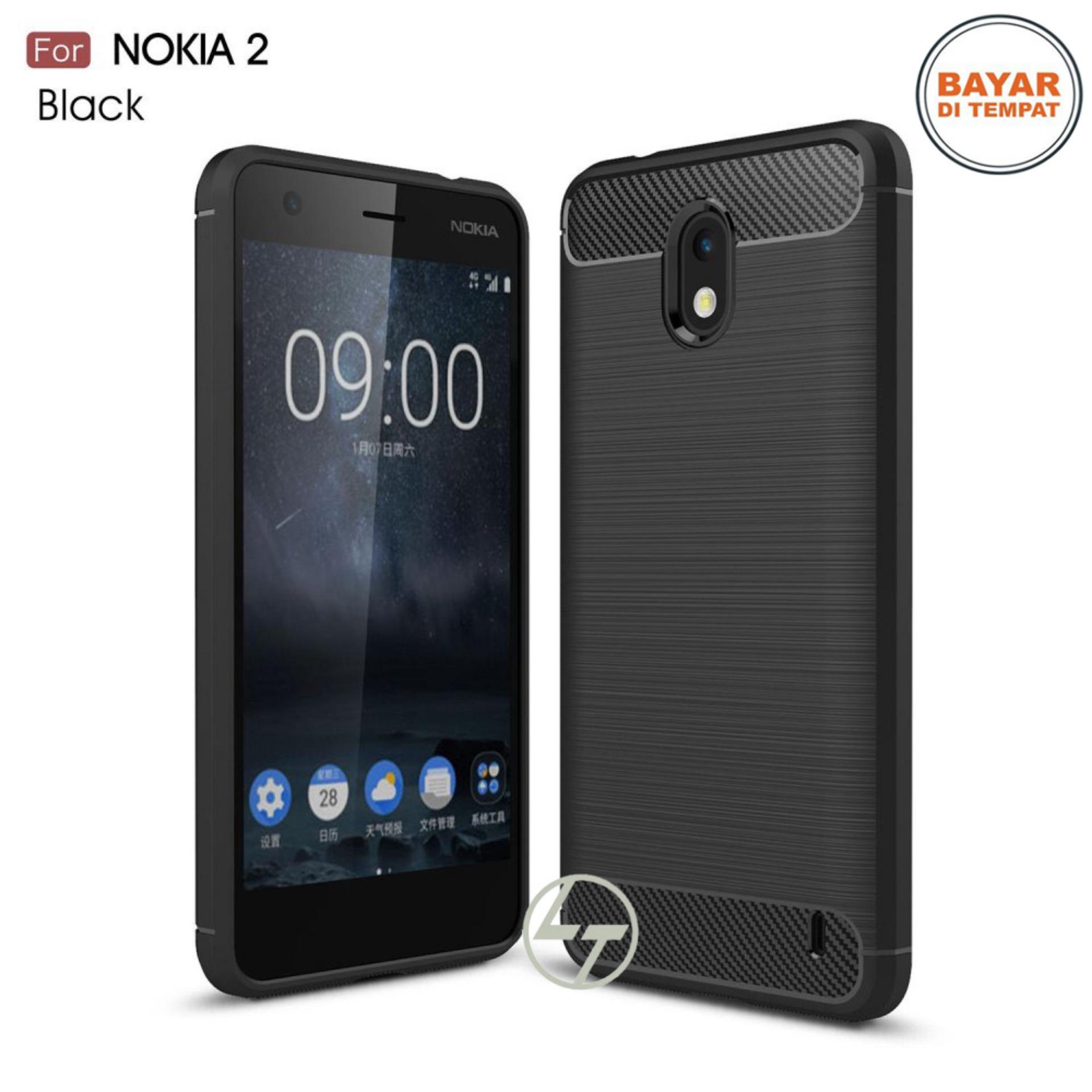 Lapak Case Carbon Fiber Premium Quality Shockproof TPU for Nokia 2 - Hitam