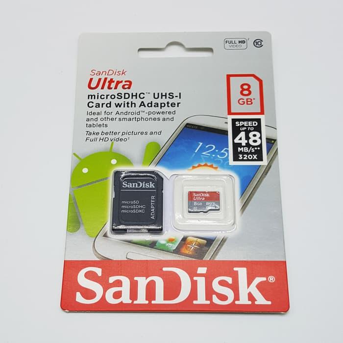 Micro SD SanDisk Class10 8GB Ultra / Aneka Memori Micro SD Terbaru / Micro SD Murah Terlaris