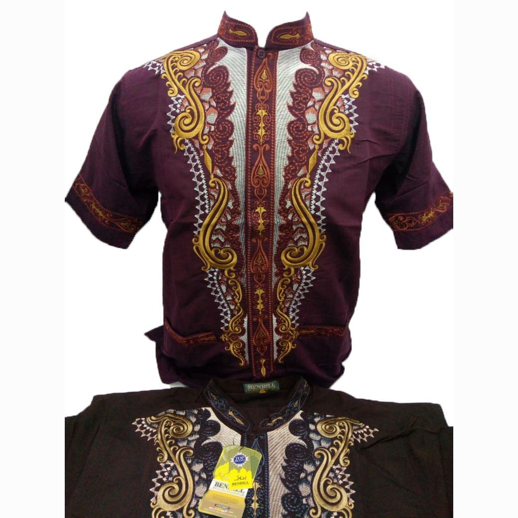 Kemeja Takwa Pria Lengan Pendek / Baju Muslimin / Kemeja Koko / Baju Koko / Baju Lebaran - Merk Benhill - Toko Sumber Rejeki Jeans