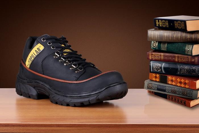 TERLARIS!!! Sepatu safety pria kulit model ter anyar caterpillar