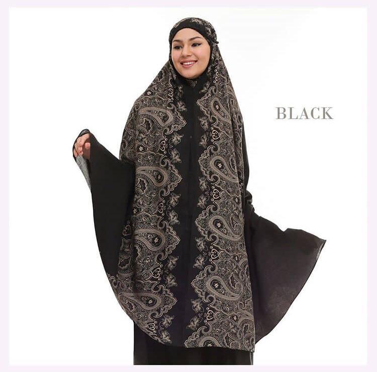 PAISLEY CRAFT BLACK Mukena Katun Jepang / Mukena Batik / Mukena Shabby Chic Murah / Mukena