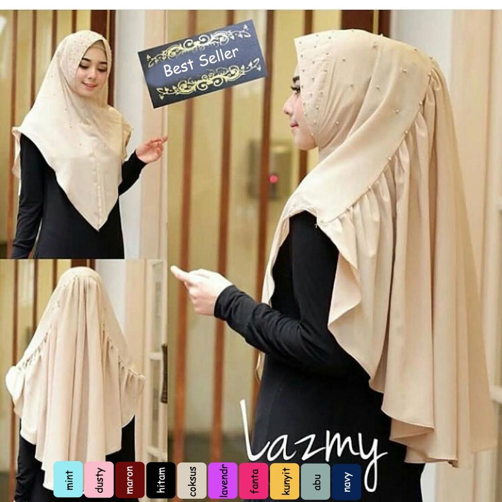 JILBAB SYARI MUSLIM LAZMY MUTIARA / JILBAB INSTAN / BERGO INSTAN / PASHMINA INSTAN / VANILLA HIJAB