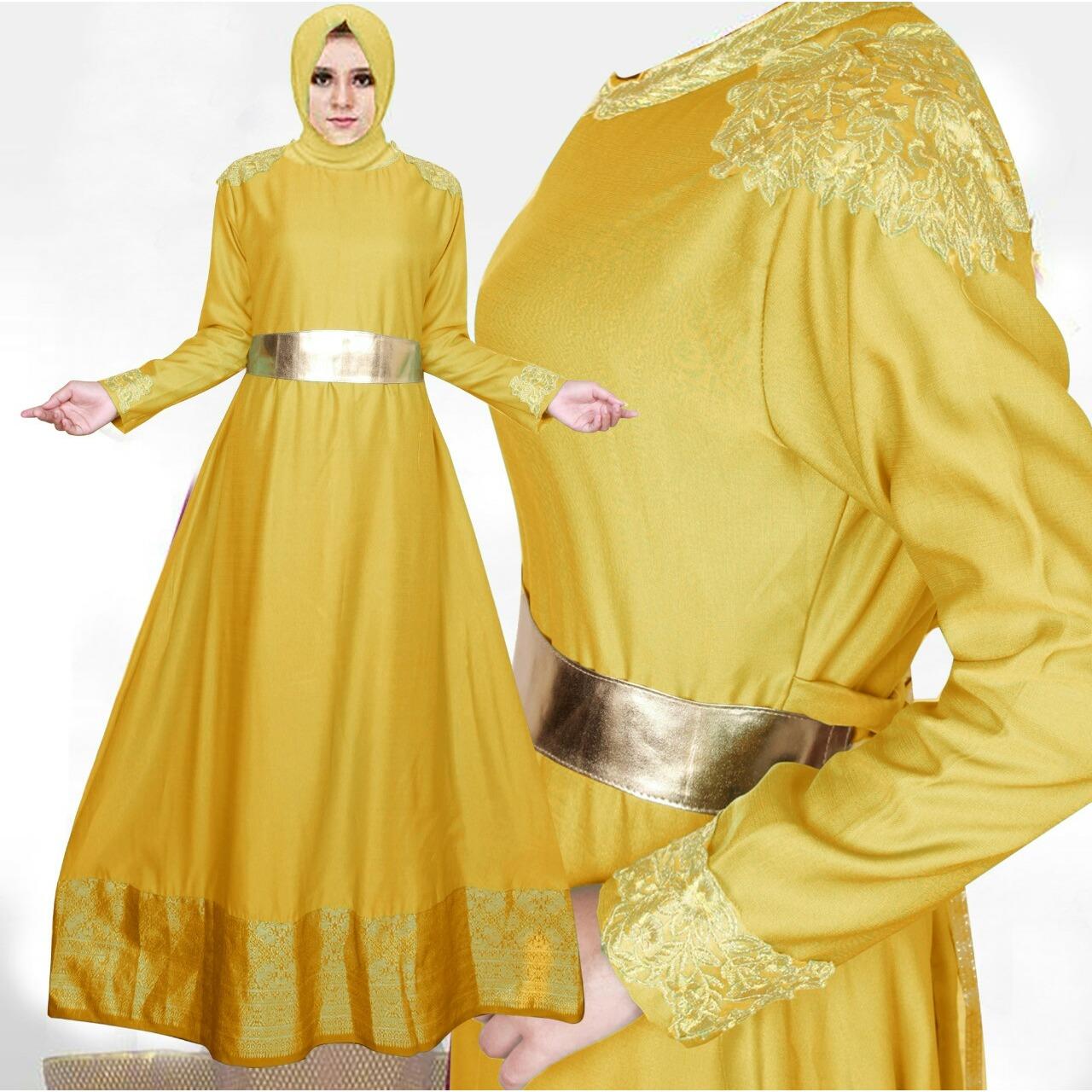 SM Grosir SM4016 Baju Muslim / Bahan Premium / Long Dress Gamis / Setelan Gamis / Gamis Syari / Baju Wanita / Gamis Cantik / Songket Benang Emas