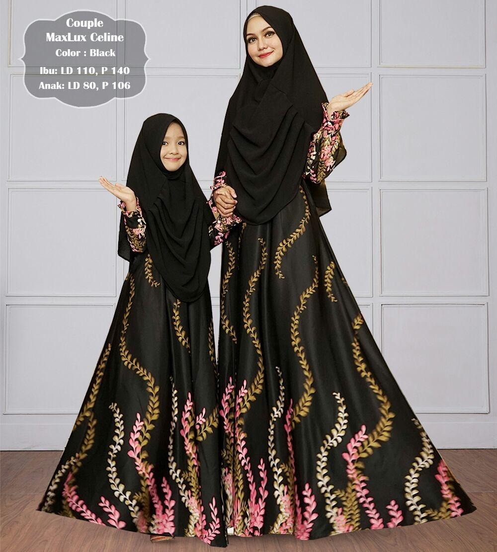 Gamis muslimah syar'i maxmara lux celine ibu dan anak. Couple