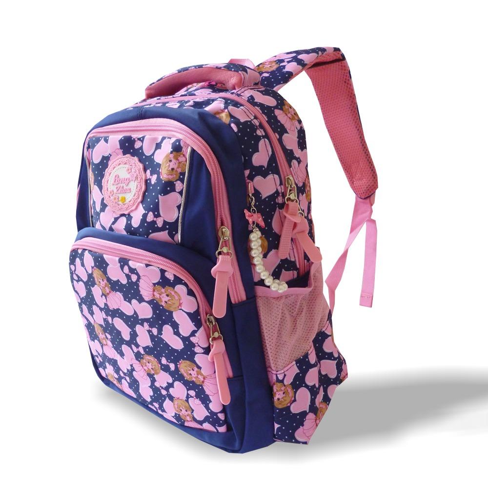 Tas Ransel Anak sekolah, cute Import Tas SD original import PG07231 Pink 16 inch colour full