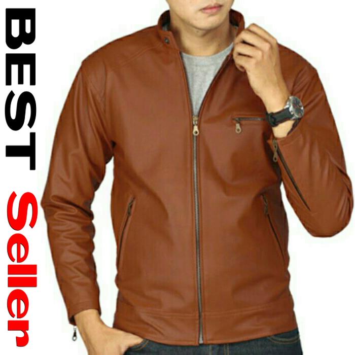 Jaket Pria -Jaket Pria Semi Kulit- Jaket Pria Semi Kulit Terbaru -Jaket pria santai semi kulit Termurah- Jaket Pria Murah M - XXL