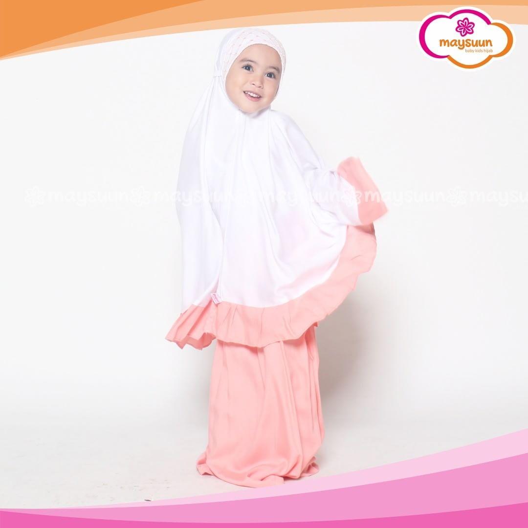 Fairuz Hijab, Maysuun Fahima Mukena Mukenah rukuh telekung anak murah branded bahan katun warna salem