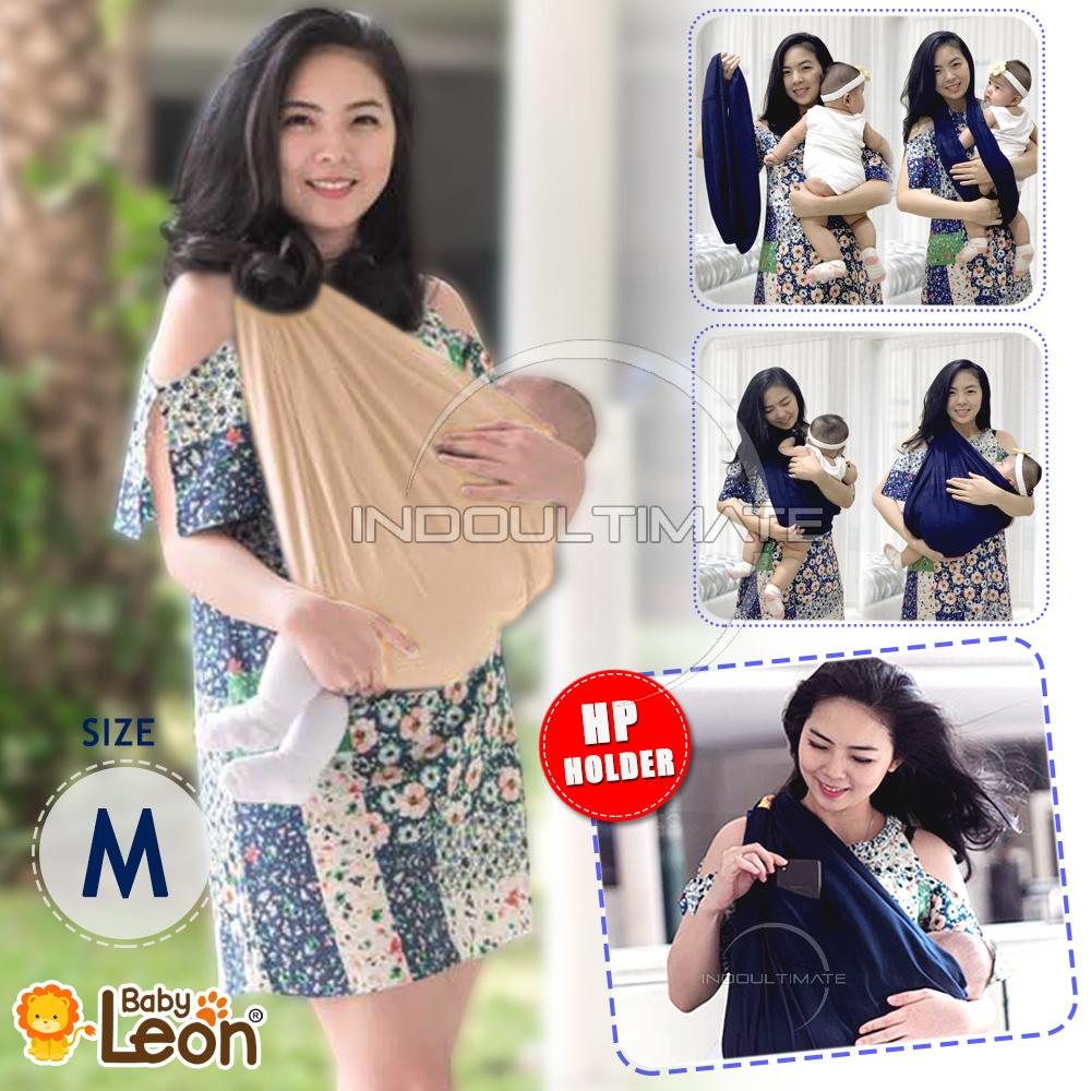 BABY LEON Gendongan Bayi Kaos/Geos/selendang Bayi Praktis BY 44 GB Polos Ukuran M