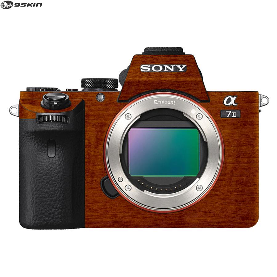 9Skin - Premium Skin Protector untuk Kamera Mirrorless Sony A7 II - Tekstur Metallic Wood - Coklat