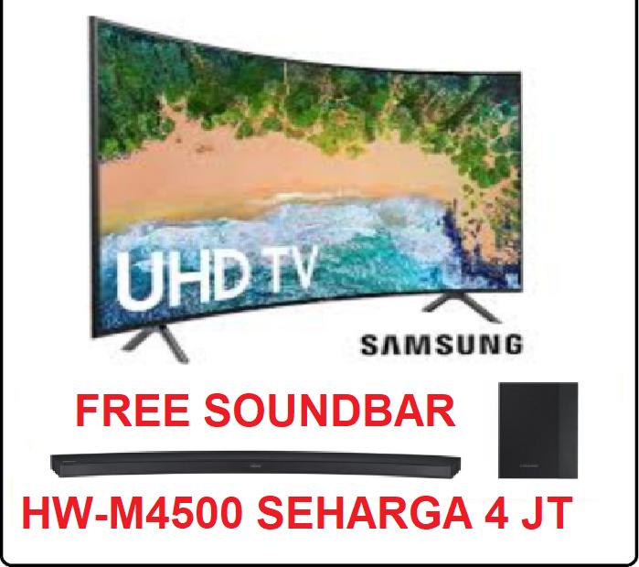Led UHD 4K CURVED Tv 55Inch Samsung Type : 55NU7300 Free SoundBar (Khusus Medan)