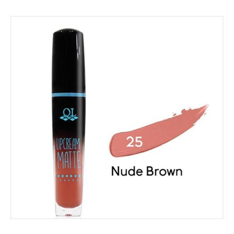 MonicShop BPOM QL Lipcream Matte - Lip Cream / Lipstick Cair - 25 Nudy Brown