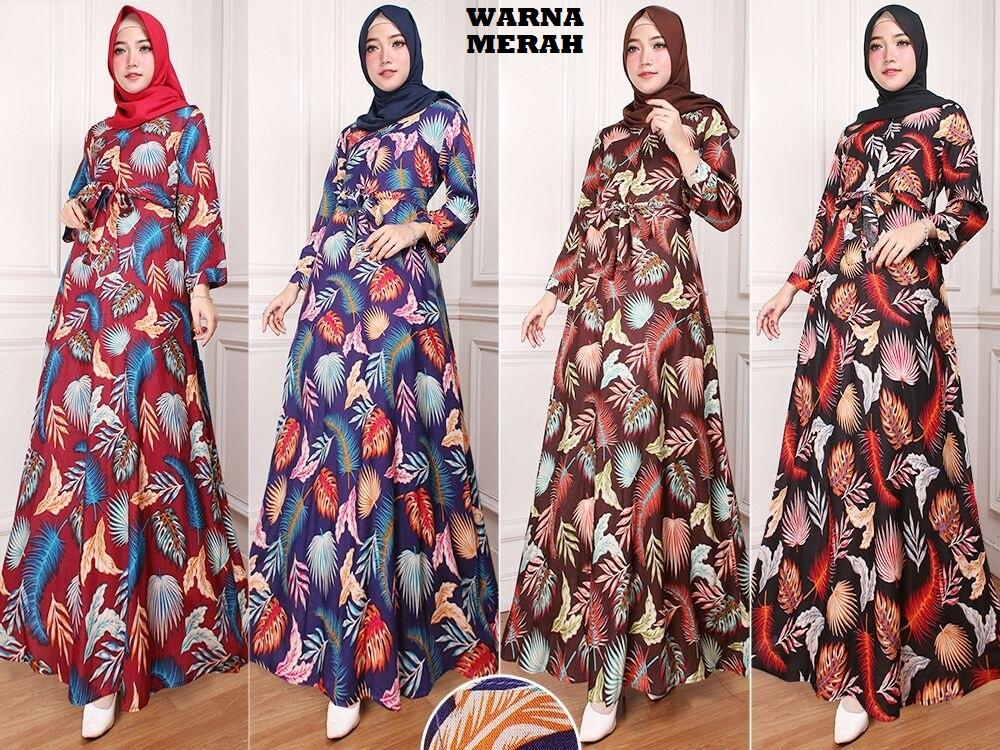 CGF Fashion - Dress Maxi Muslim Wanita Amoera Bahan Katun Kembang