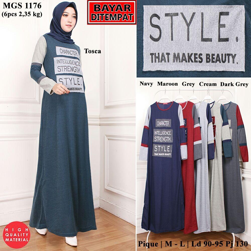 RATU SHOPPING mgs1176 gamis baju muslim wanita lengan panjang polos spandek premium quality / atasan polos / Kaos jumbo / atasan jumbo xl xxl / kaos casual / kaos harian / baju santai / blouse simple / blouse santai