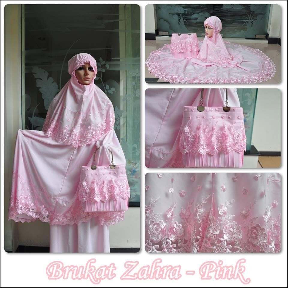 TERLARIS!!! MUKENA DEWASA BROKAT ZAHRA PINK mukena mewah / mukena dewasa / mukena tatuis / mukena anak / mukena bali / mukena katun jepang