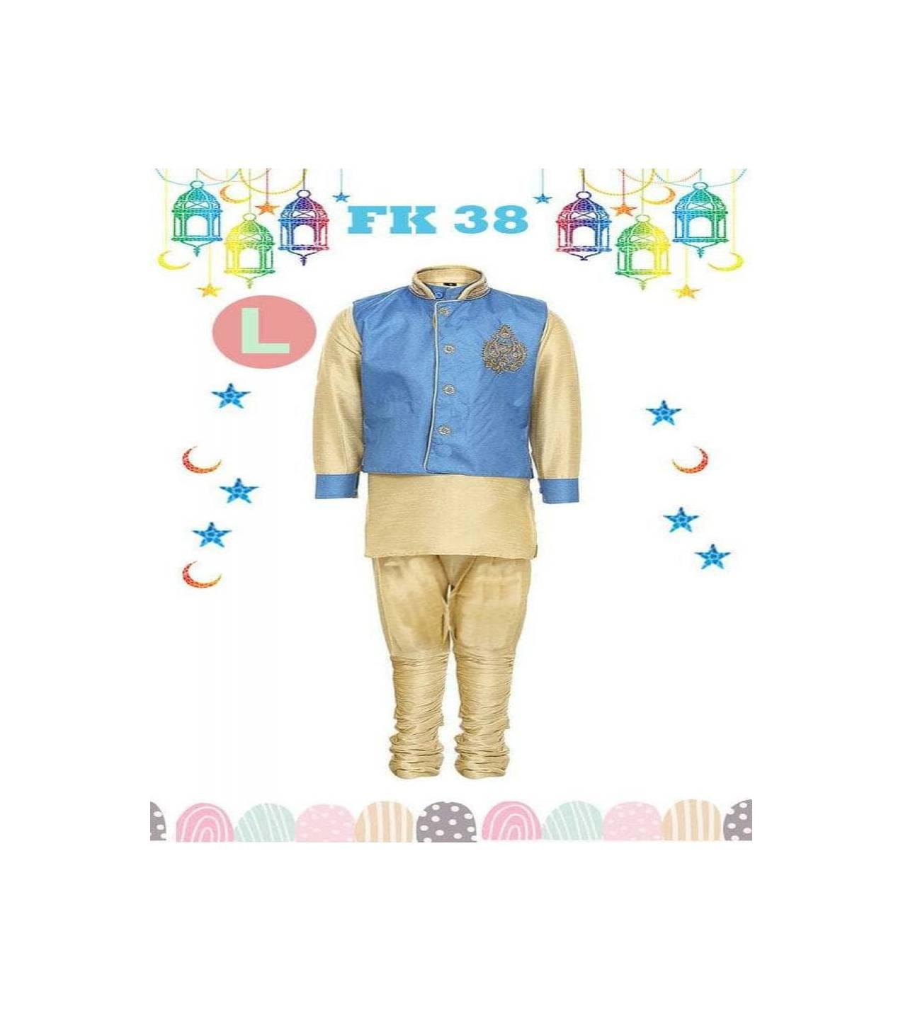 FK 38L Baju Koko Anak Kecil India Pakistan Lebaran Import Gold