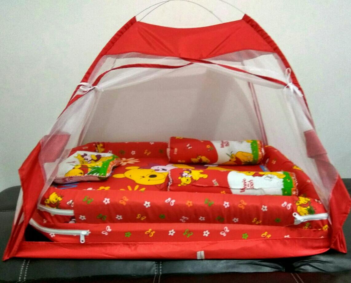 KASUR BAYI TENDA KELAMBU MOTIF POOH