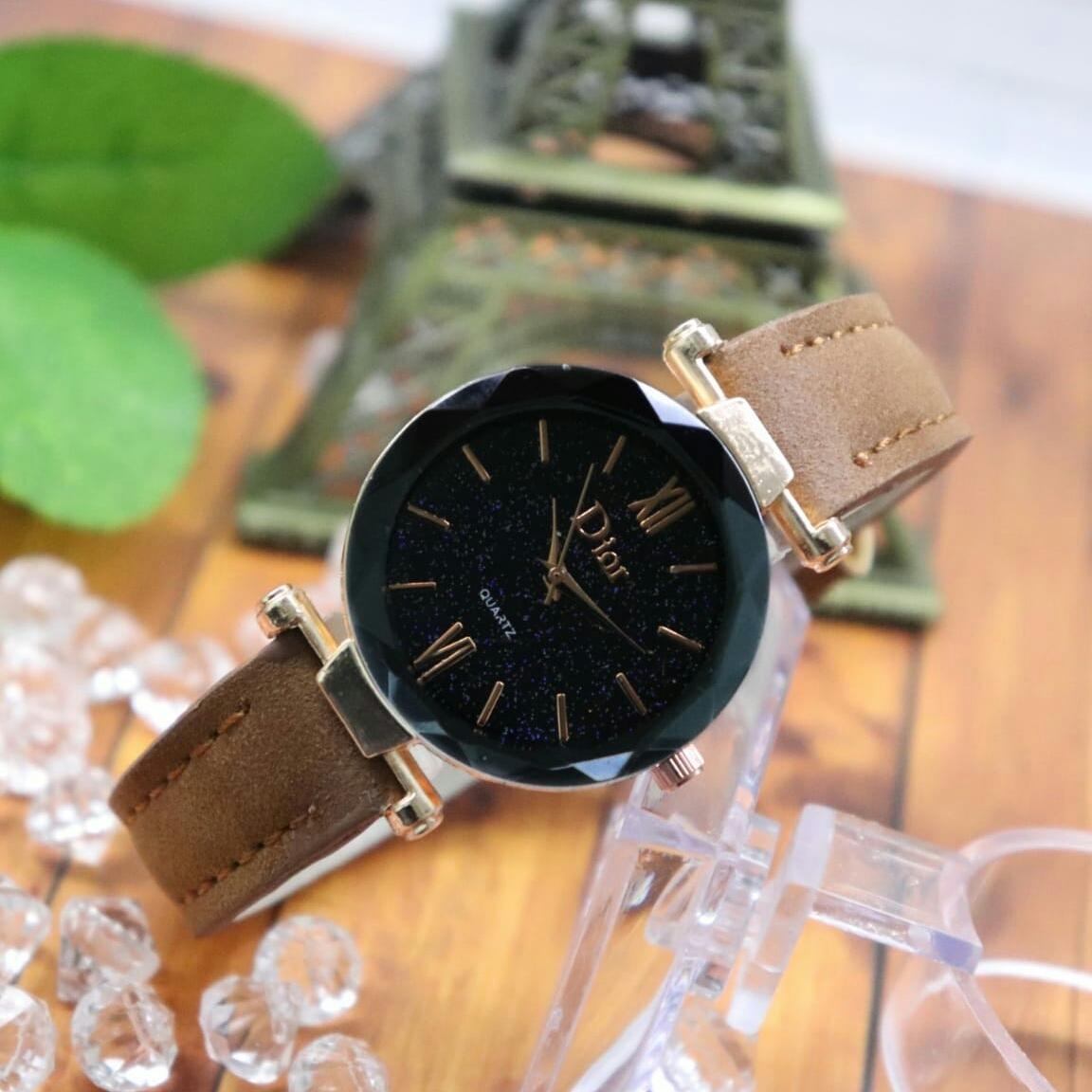 Jam Tangan murah Dior Romawi kulit coklat boxmika bok qnq digitec seiko tetonis dziner