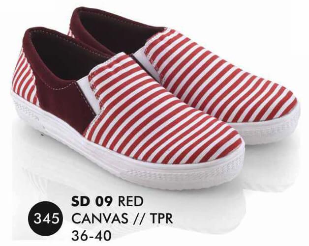 Sepatu Casual Wanita Sepatu Perempuan Merah Canvas Everflow SD HW 800