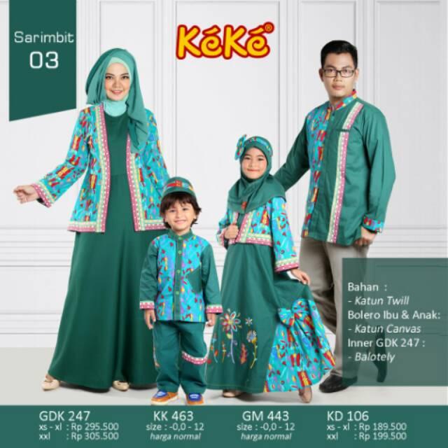 Busana Muslim Keluarga Sarimbit KeKe Warna Hijau Model SR 03 (Koko Anak No. 0)