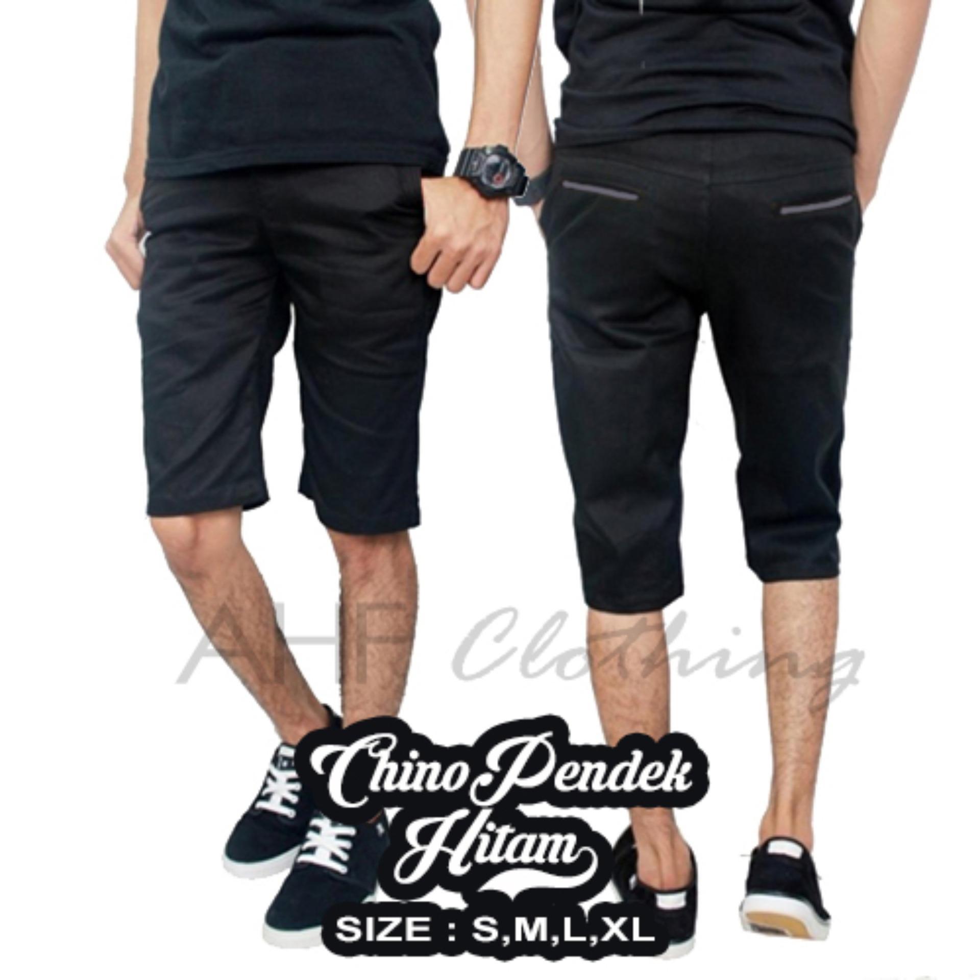 AHF Celana Pendek Chino/ Chinos/ Cino Pria/Cowok - Abu/ Hitam