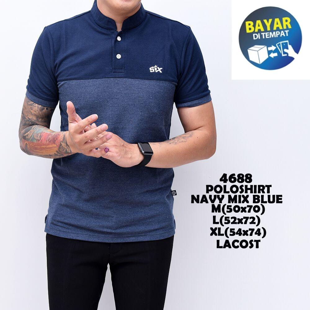 Kaos poloshirt pendek kerah sanghai kaos pria polos atasan santai baju distro premium