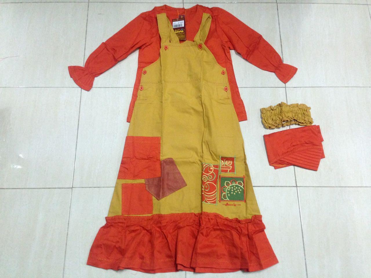 Setelan Overall Dannis Baju Muslim Anak Perempuan tipe Rok C