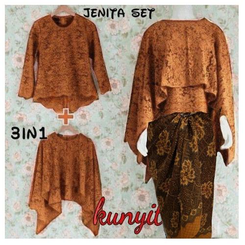 Set Jenita Brokat Kombinasi Batik Termurah + Rok Lilit