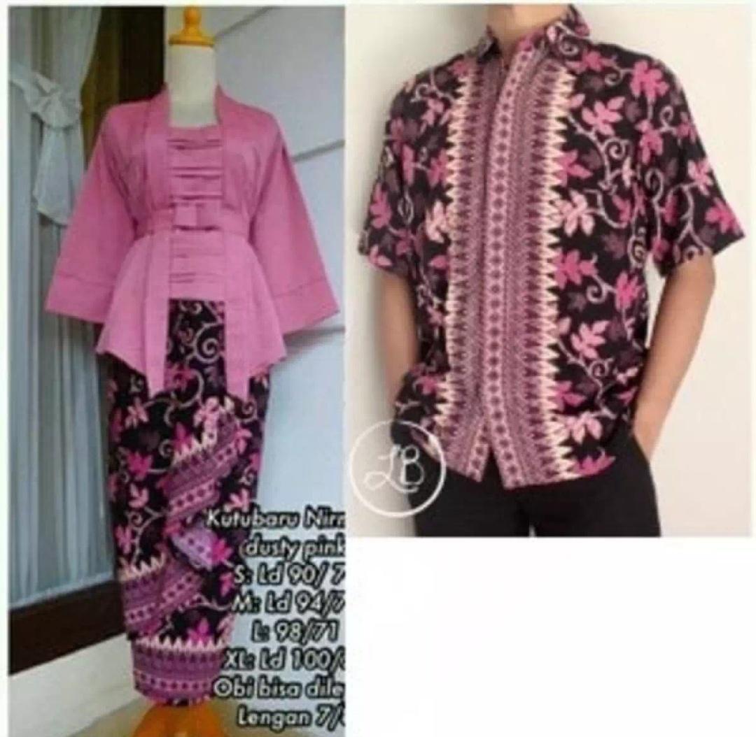 Setelan pakaian kebaya couple batik/ Kebaya modern/kebaya tradisional/kebaya wanita/kebaya wisuda/kebaya perpisahan sekolah/kebaya kutu baru polos keluaran terbaru