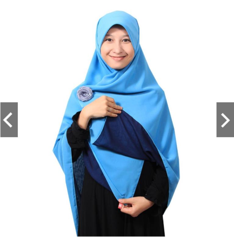 Khimar 2 Warna Hijab Bolak Balik Segi Empat Jumbo Syari jilbab Model Sekarang Model Baru