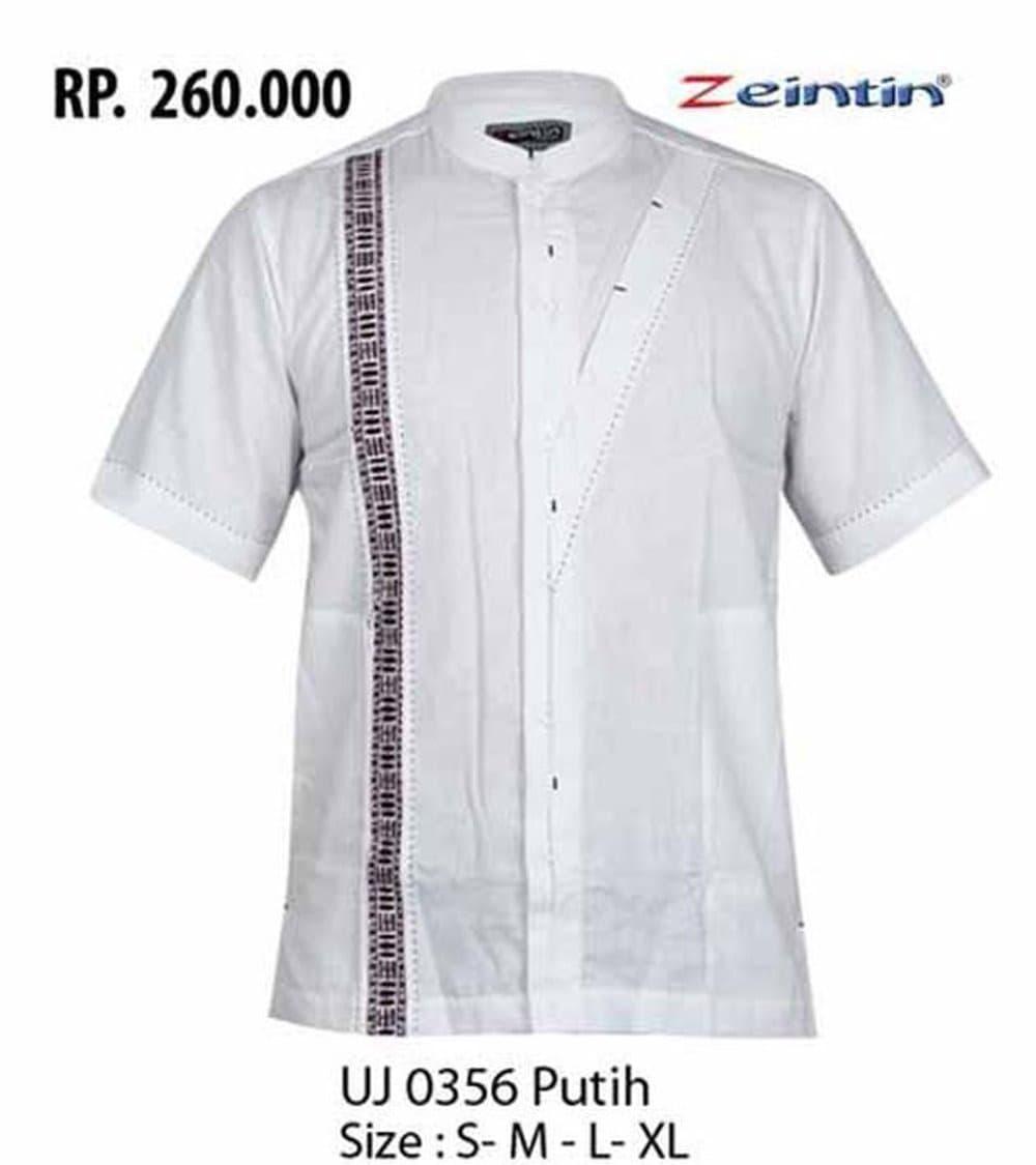 Termurah Zeintin Baju KOKO Pria Bahan Cotton Kode UJ 0356 Putih