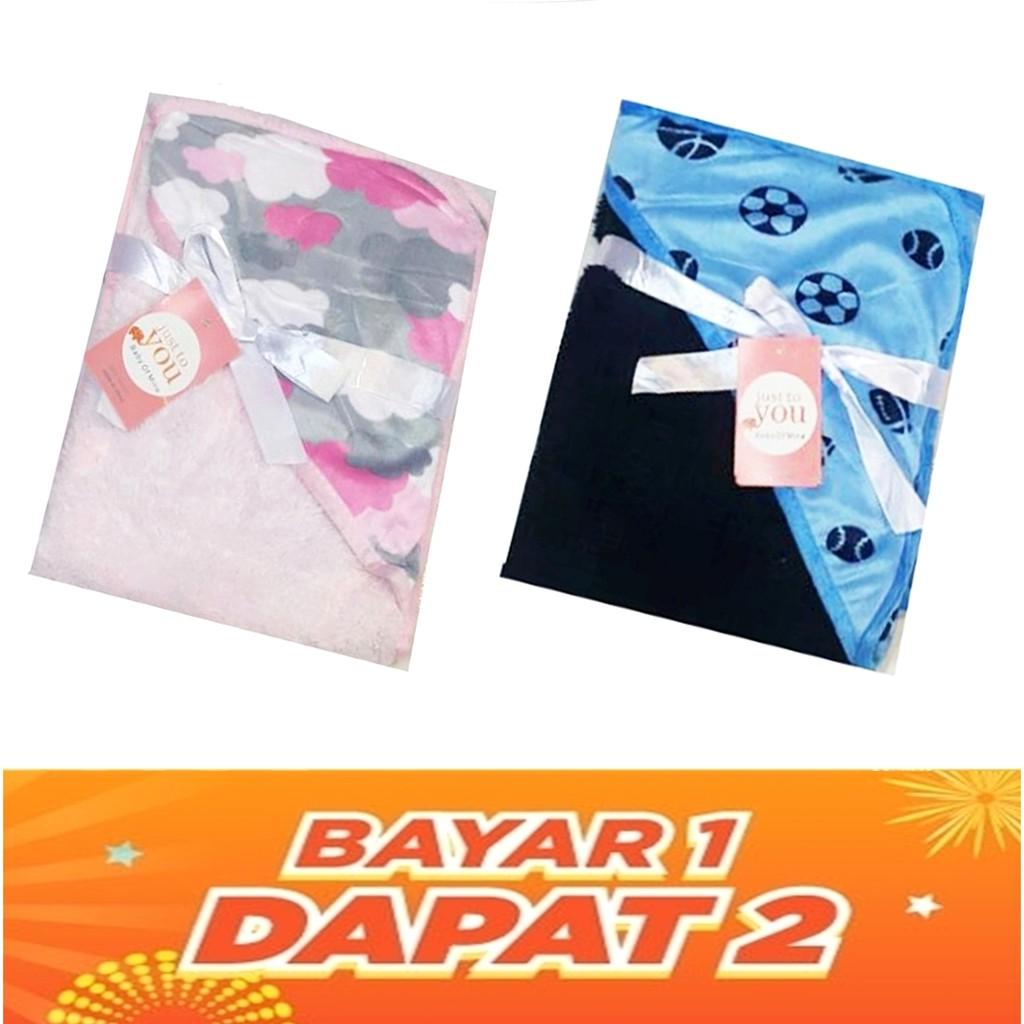 BUY 1 GET 1 Selimut Topi Carter Double Fleece/ Selimut Topi Bayi Carter Variasi GIRL