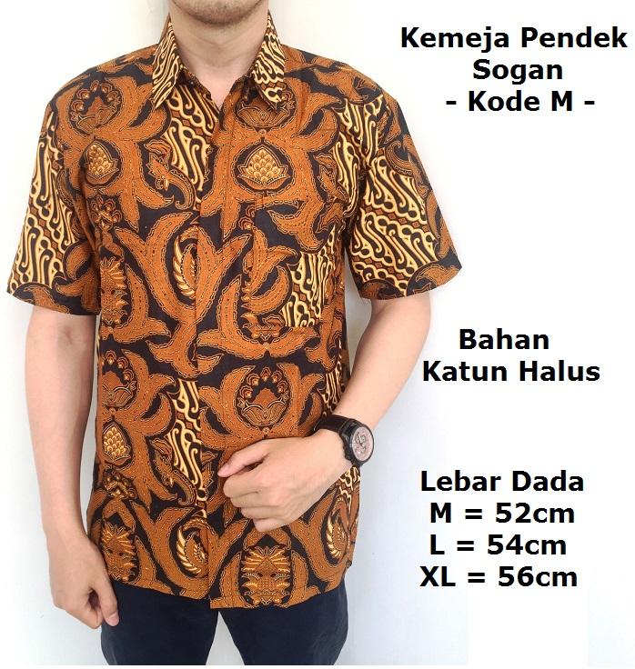 Atasan Hem Kemeja Batik Pria Lengan Pendek - Sogan M