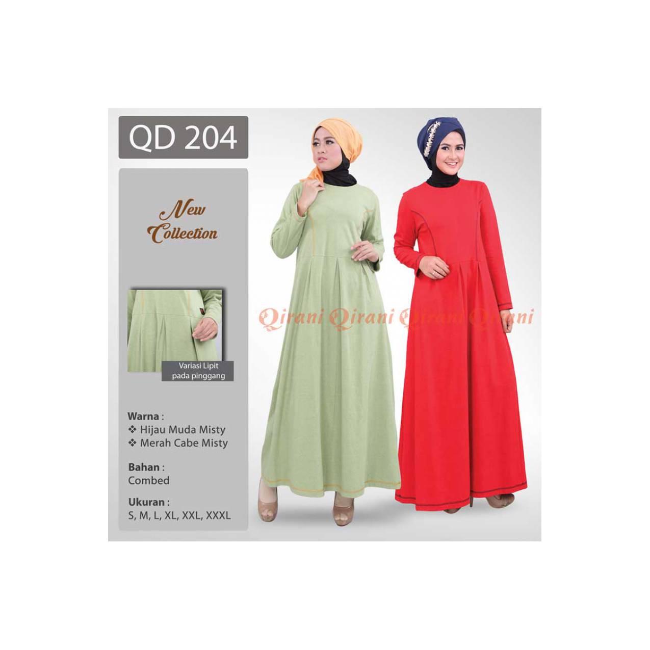 Baju Muslimah Gamis Murah Bahan Kaos QIRANI QD - 204