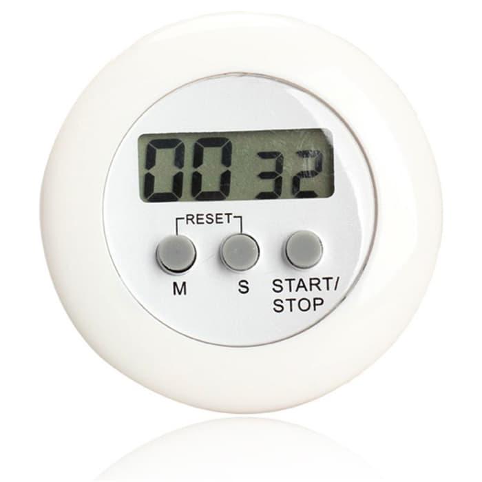 HARGA SPESIAL!!! Timer Masak Dapur 5 Color Digital Alarm Minimalis Time Machine - White - TIDDCn