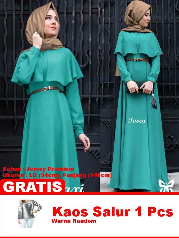 UC [Best Seller] Baju Maxi Dress GAMIS Kirana / Hijab Muslim / Muslim Syari Syar'i Hijab Clara / Busana Muslimah / Kebaya Modern (Aracl)  SS - Tosca - A0008 D2C