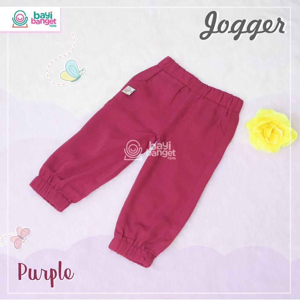 Fairuz Hijab, Fairuz Hijab, Celana Jogger Anak Perempuan Panjang Lucu, joger Dalaman Baju Muslim Warna Ungu