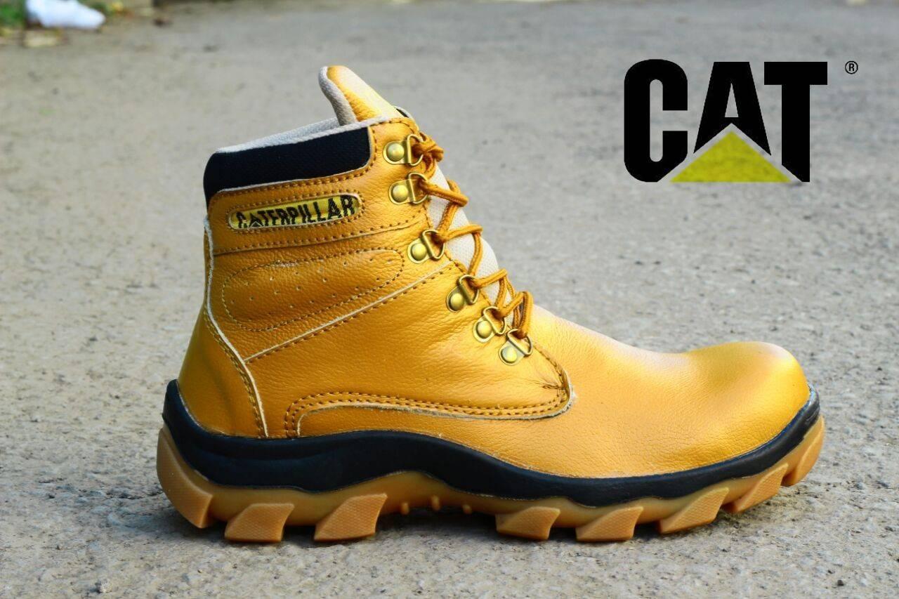 SEPATU BOOTS PRIA SEPATU BOOT CATERPILLAR KULIT SAFETY UJUNG BESI